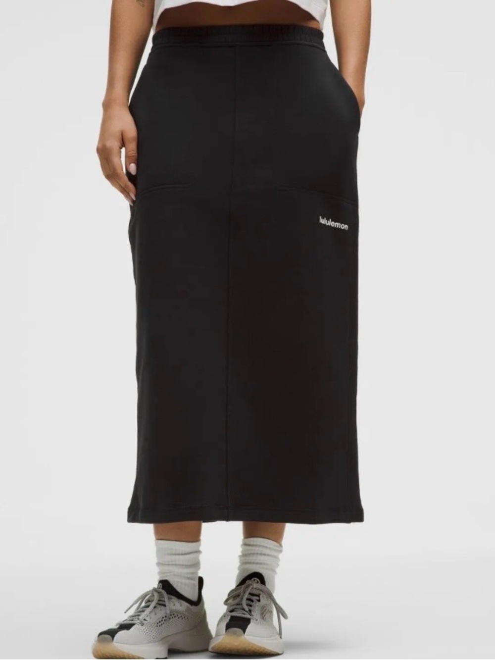 LULULEMON Loungeful High-Rise Midi Skirt Size L Black